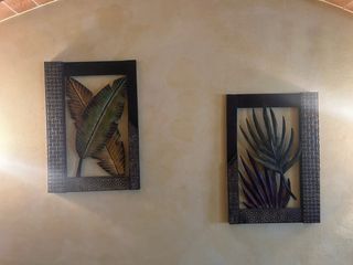 Cuadro Decorativo Hojas Metal y Madera