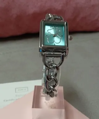 Reloj Tous Icon Time. Plata y Turquesa Nacarado.