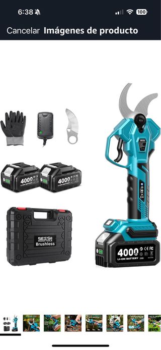 Tijeras de podar eléctricas con baterías nuevas