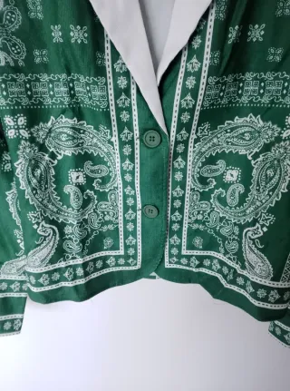 Giacca donna fantasia paisley verde L