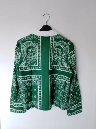 Giacca donna fantasia paisley verde L