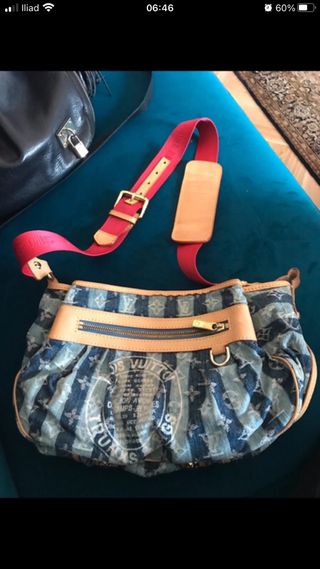 Borsa Louis Vuitton Denim Blu manca una borchia e
