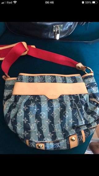 Borsa Louis Vuitton Denim Blu manca una borchia e