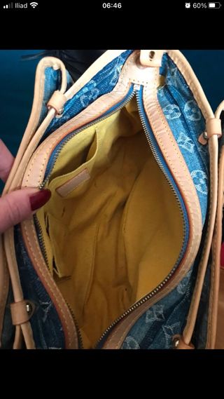 Borsa Louis Vuitton Denim Blu manca una borchia e