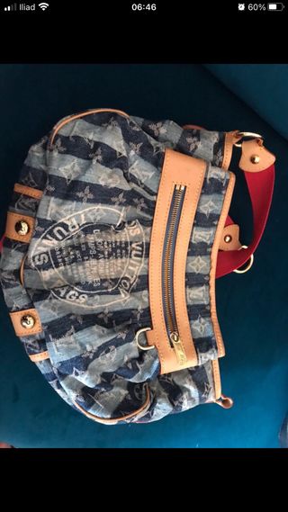 Borsa Louis Vuitton Denim Blu manca una borchia e