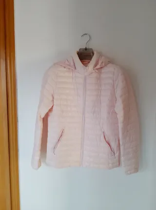 Piumino donna rosa con cappuccio tg L