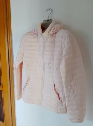 Piumino donna rosa con cappuccio tg L