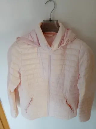 Piumino donna rosa con cappuccio tg L