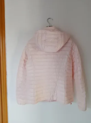 Piumino donna rosa con cappuccio tg L