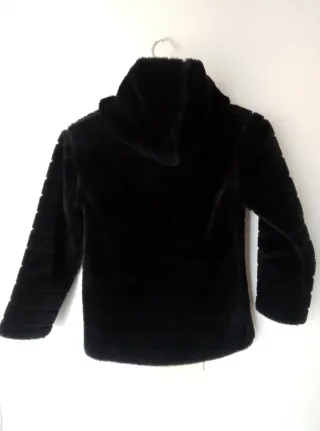 Giacca nera in pelliccia sintetica bimba tg 7 anni