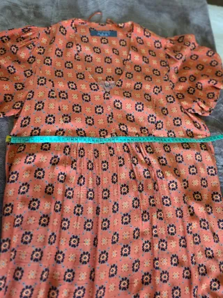 Vestido largo estampado naranja