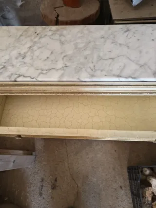 Recibidor vintage mármol y madera