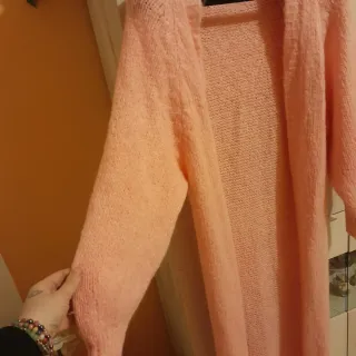 Cardigan rosa lungo taglia unica