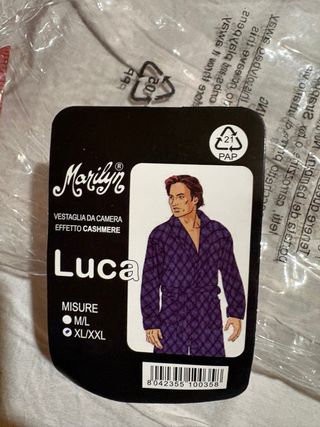 Marilyn Vestaglia Pile Blu Geometrica XL/XXL