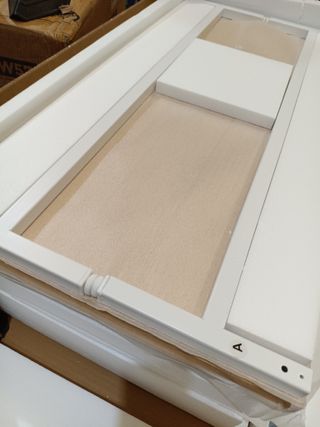 SONGMICS Armario de Almacenamiento, Aparador de Metal, Doble Puerta Magnética, Estante Ajustable, Marco de Acero, 40 x 80 x 76 cm, Beige Natural y Blanco LSC102W57