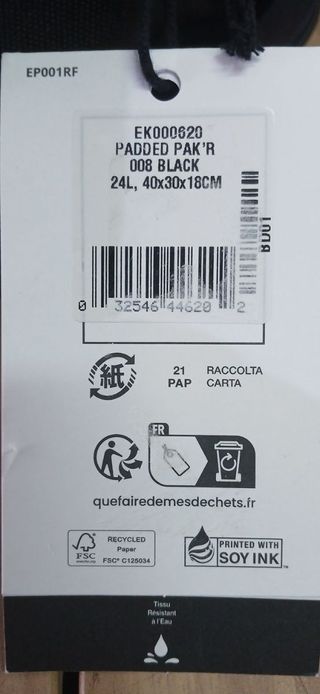 Mochila Eastpak Padded Pak’r 24L negra
