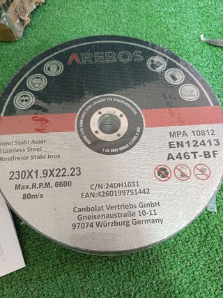 25 discos corte Arebos 230x1.9x22.23 A46T-BF