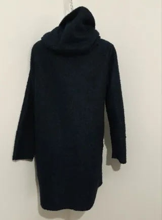 Cappotto Bouclé Blu Notte con cappuccio tg Unica