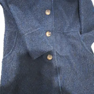 Cappotto Bouclé Blu Notte con cappuccio tg Unica