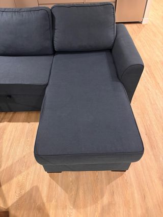 Sofá cheslong gris tela