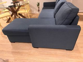 Sofá cheslong gris tela