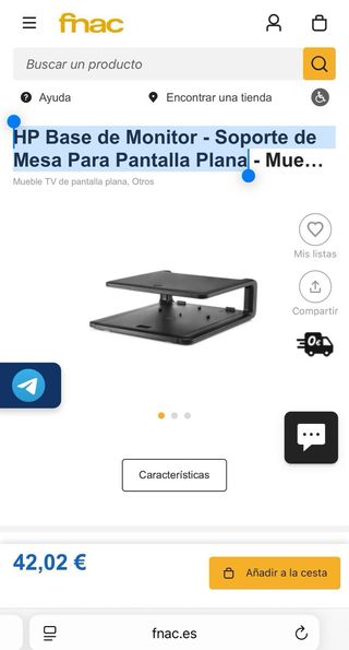Base Soporte Monitor HP Negro