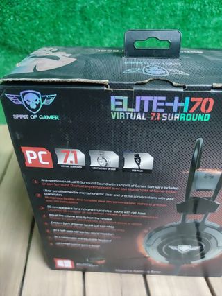 Spirit Of Gamer Elite-H70 Auriculares Gaming USB Negros