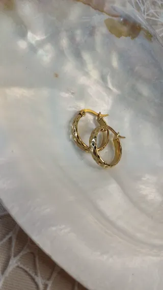 Pendientes Aro Chapado Oro 18k Vintage Pequeños