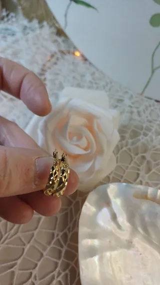 Pendientes Aro Chapado Oro 18k Vintage Pequeños