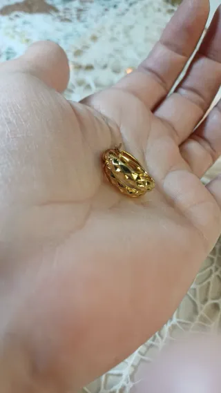 Pendientes Aro Chapado Oro 18k Vintage Pequeños