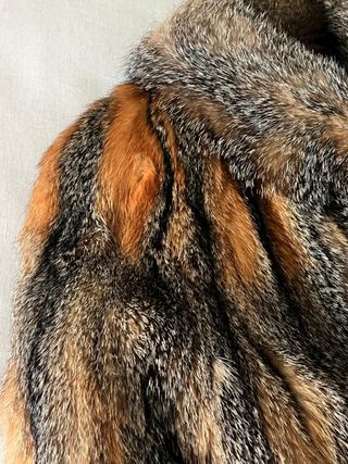 Abrigo vintage piel sintética zorro