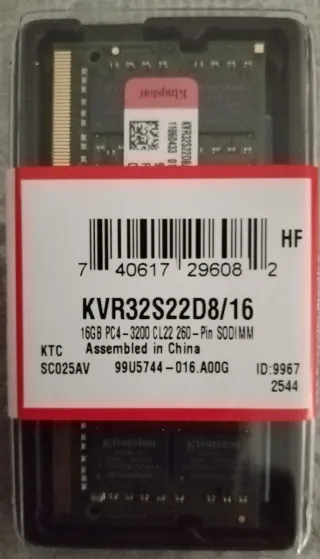 RAM Kingston 16GB DDR4 3200MHz SODIMM 16 Gb DDR 4