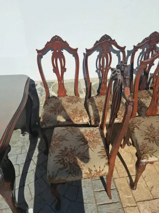 Juego de 6 Sillas Antiguas Restauradas