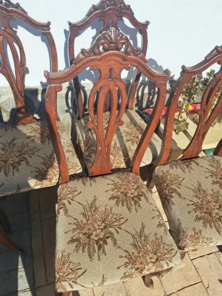 Juego de 6 Sillas Antiguas Restauradas