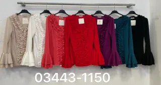 Blusa flamenca con volantes talla única