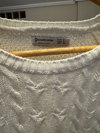 Jersey Stradivarius Blanco Trenzado