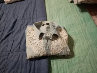 Camicia jeans donna con pizzo