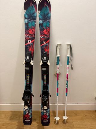 Esquís Salomon 110 cm con bastones