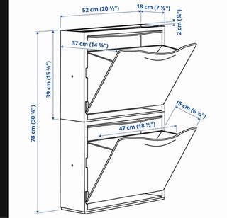Zapatero trones negro ikea (3 modulos)