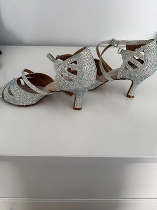 Zapatos de baile salón 38 tacón 7 cm