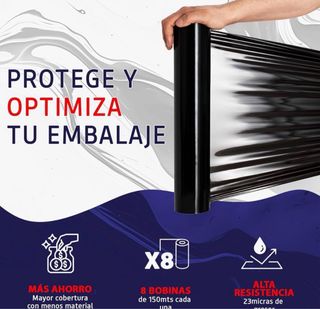 Film Embalaje Negro y Transparente