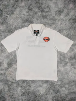 Harley Davidson Polo Vintag Camiseta Hombre Blanco