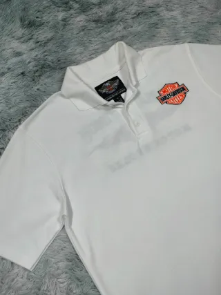 Harley Davidson Polo Vintag Camiseta Hombre Blanco