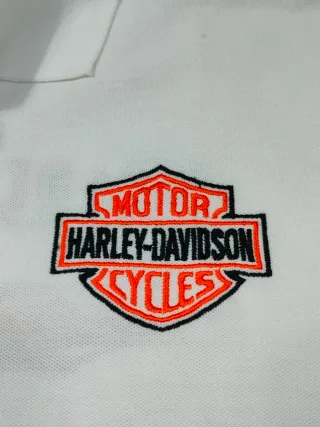 Harley Davidson Polo Vintag Camiseta Hombre Blanco