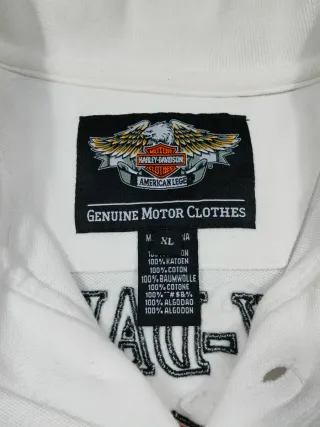 Harley Davidson Polo Vintag Camiseta Hombre Blanco
