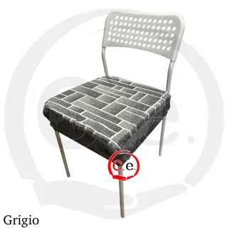 Set 6 Cuscini Sedie Tessuto Beige o  Grigio o