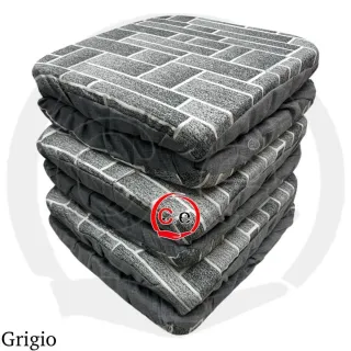 Set 6 Cuscini Sedia Tessuto Grigio Bianco