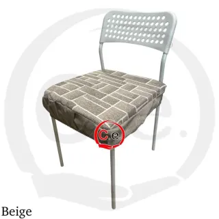 Set 6 Cuscini Sedia Tessuto Grigio Bianco