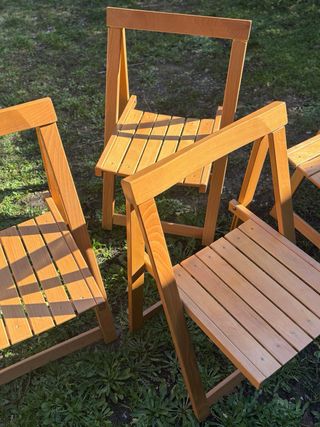 4 Sillas de Madera Plegables