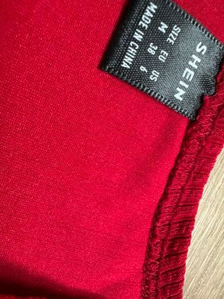 Conjunto Shein 2 Piezas Top Shorts Talla M Rojo Mu